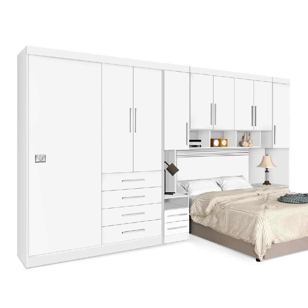 Guarda-roupas Modulado Georgia Branco/Rosa