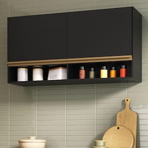 Armário de Cozinha Aéreo 105cm 2 Portas e Nichos Veneza Multimóveis MP2259