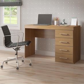 Mesa de Escritório Escrivaninha com 4 Gavetas 120x75cm Carvalho