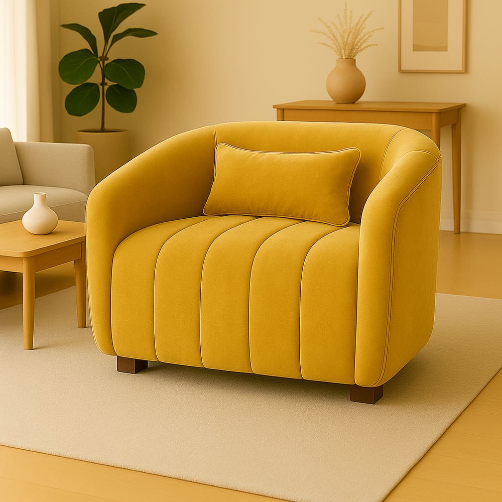 Poltrona Decorativa Lilian Veludo Mostarda - Londrilar