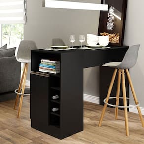 Bancada Gourmet Ilha de Cozinha Americana 136x92cm 1 Porta Nicho Adega Preto
