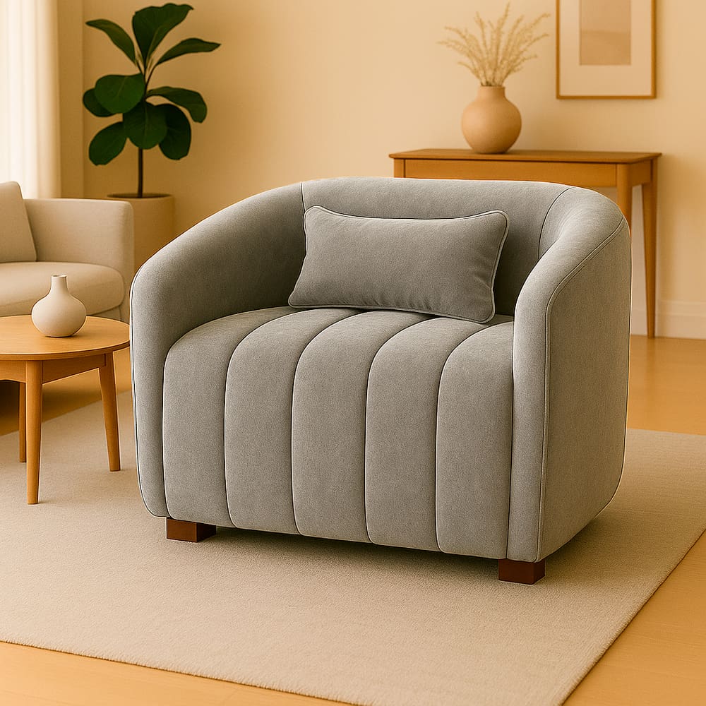 Poltrona Decorativa Lilian Veludo Prata - Londrilar