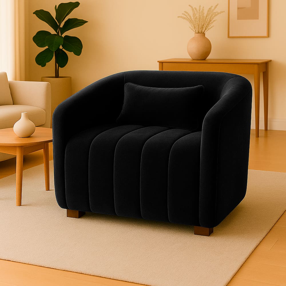 Poltrona Decorativa Lilian Veludo Preto - Londrilar