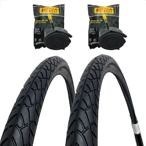 Par Pneu Bicicleta Shiver Tipo Praieiro Rider Aro 26 X 1.95 Balão + Par Camara de ar aro 26 Pirelli