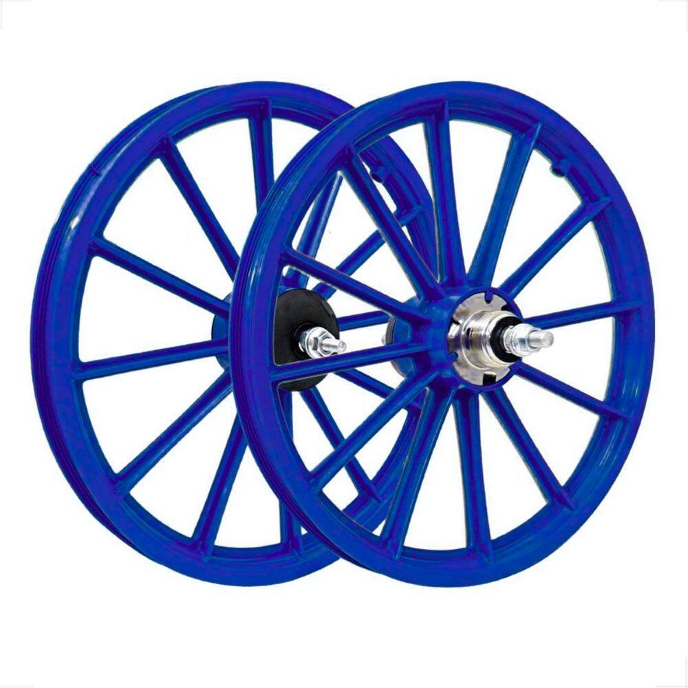 PAR Roda aro 16 Nylon Com Eixo Com Cubo Bike Bicicleta infantil Azul Wester