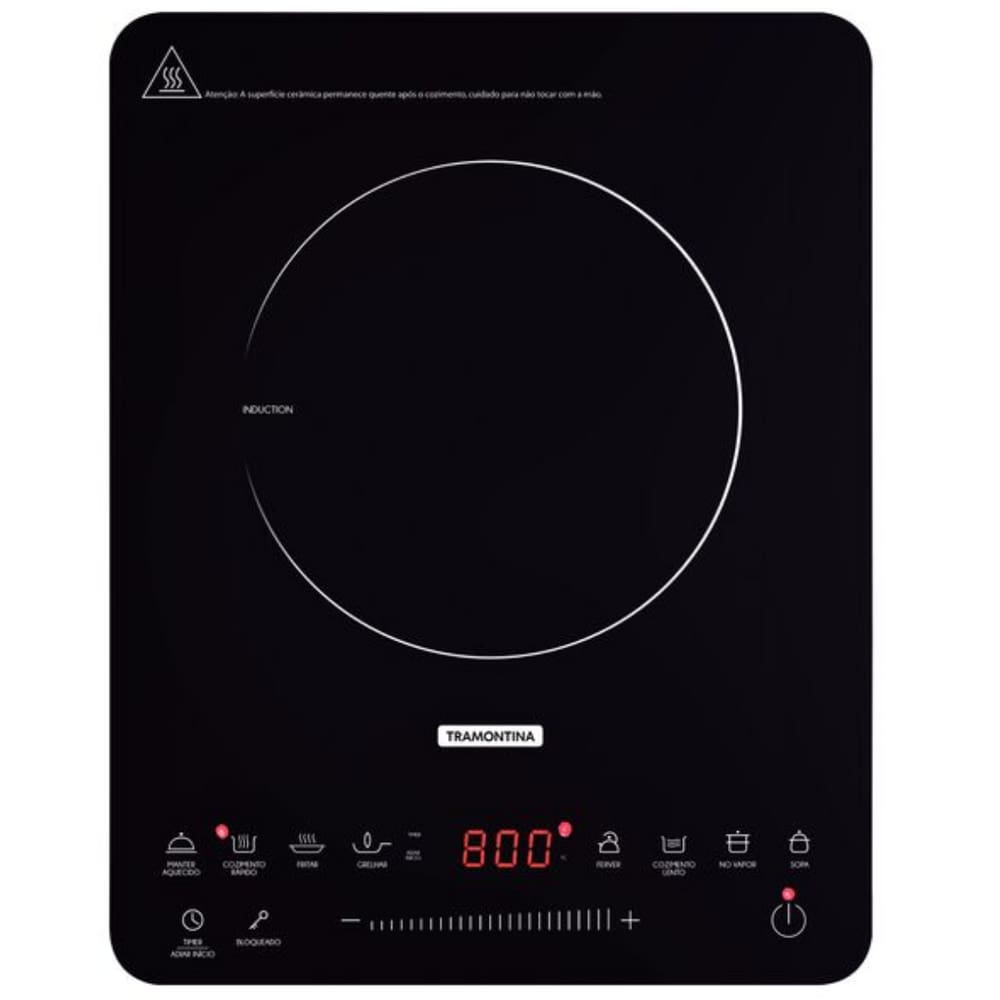 Fogão Cooktop de Indução Portátil Tramontina Slim Touch EI30 220V Mesa Vitrocerâmica