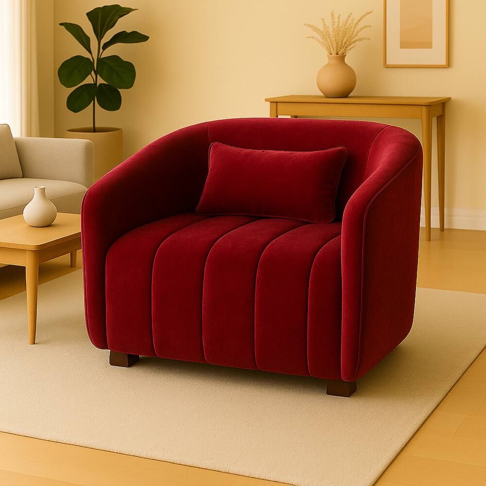 Poltrona Decorativa Lilian Veludo Vermelho - Londrilar