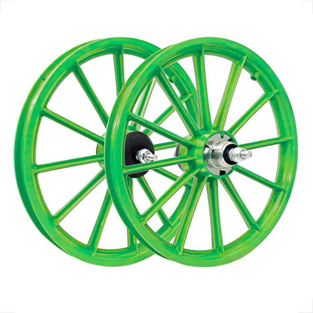 PAR Roda aro 16 Nylon Com Eixo Com Cubo Bike Bicicleta infantil Verde Wester