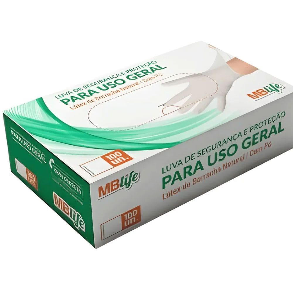 Luva de Látex com Pó PP c/100 - MB Life