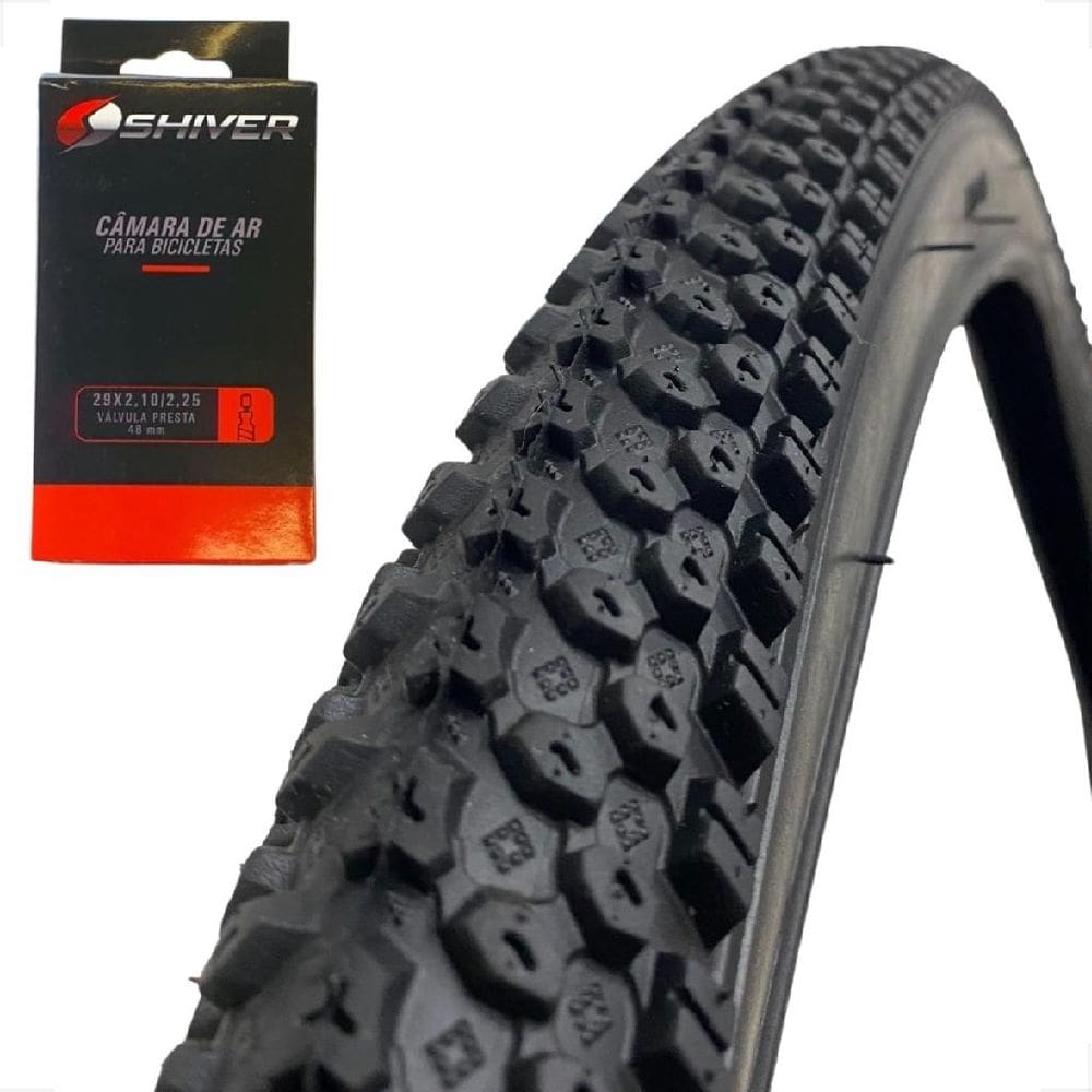Pneu Bike Bicicleta Mtb Shiver Rocky Aro 29 x 2.10  Tipo Scorpion + camara de ar Bico fino 29 Shiver