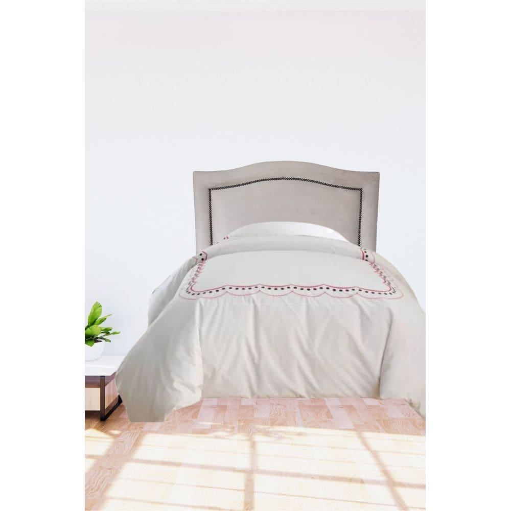 Cabeceira Para Cama Box Solteiro  Línea Deluxe Veludo Bege