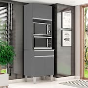 Armário Paneleiro Torre Quente 2 Fornos Ambiente Andréia Cinza Fosco - AJL