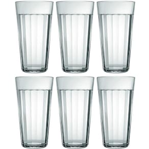 Jogo 6 Copos Americanos de Vidro 450ml Long Drink para Sucos Água Nadir Figueiredo