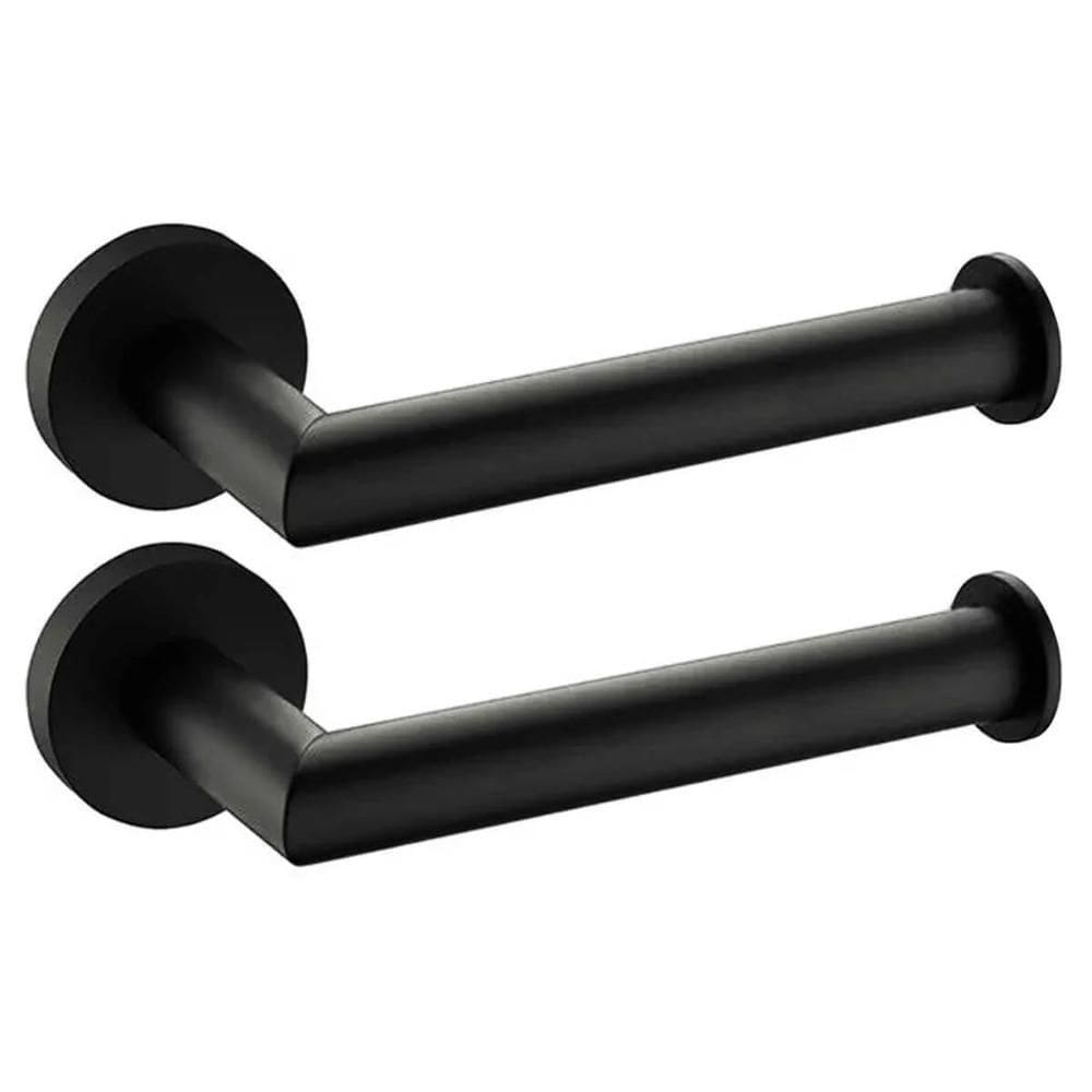 Kit 2 Papeleiras Suportes Porta Papel Higiênico Inox Preto Banheiros Lavabos Hortência