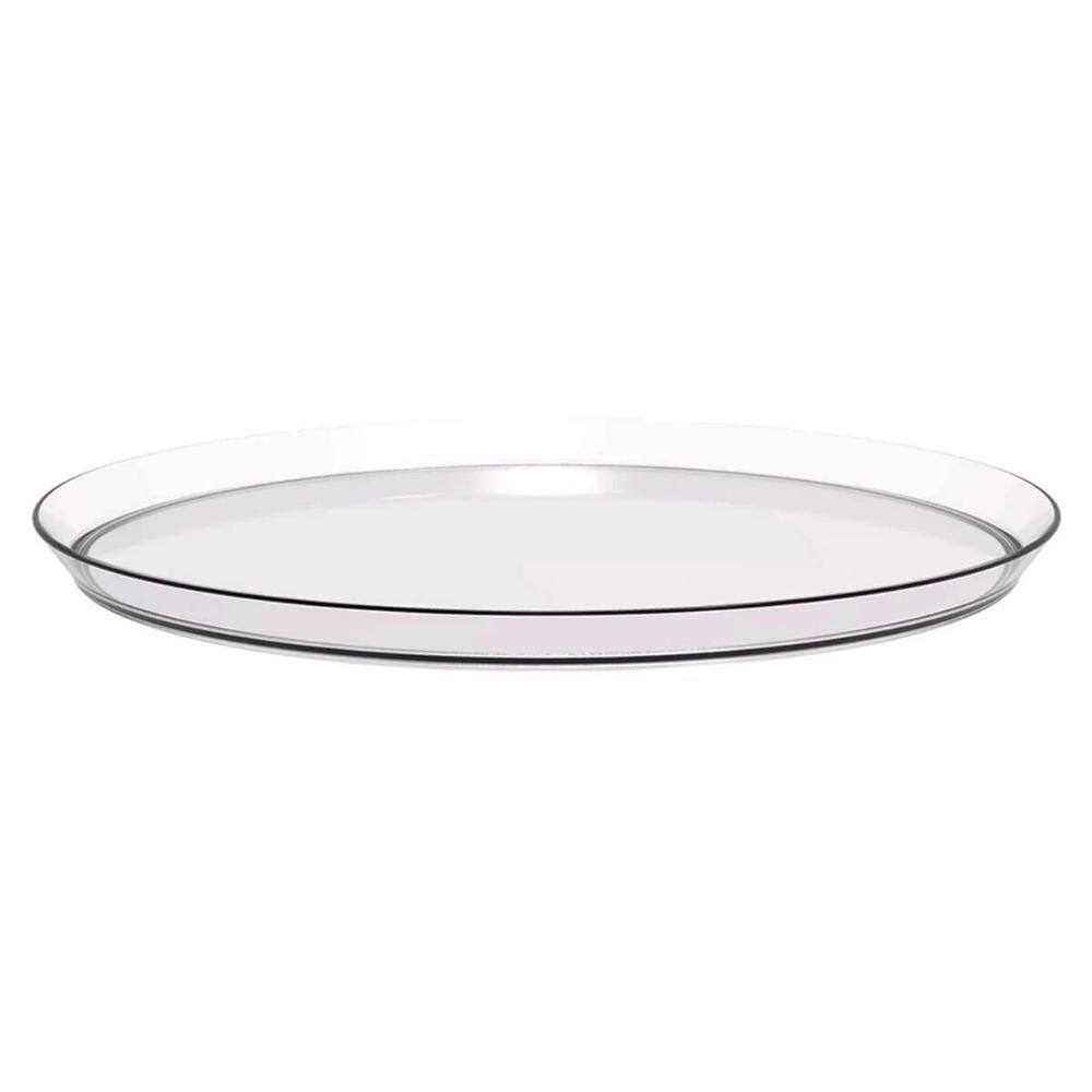 Bandeja Redonda 28cm Glassy Crippa Transparente Servir Restaurante Bar Lanchonete