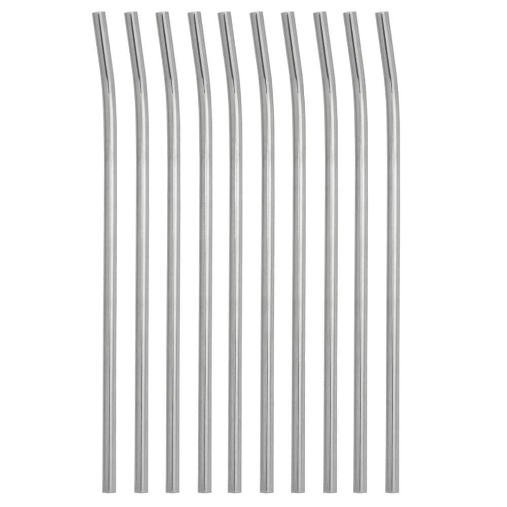 Conjunto 10 Canudos De Aço Inox Reutilizável Ecológico Curva