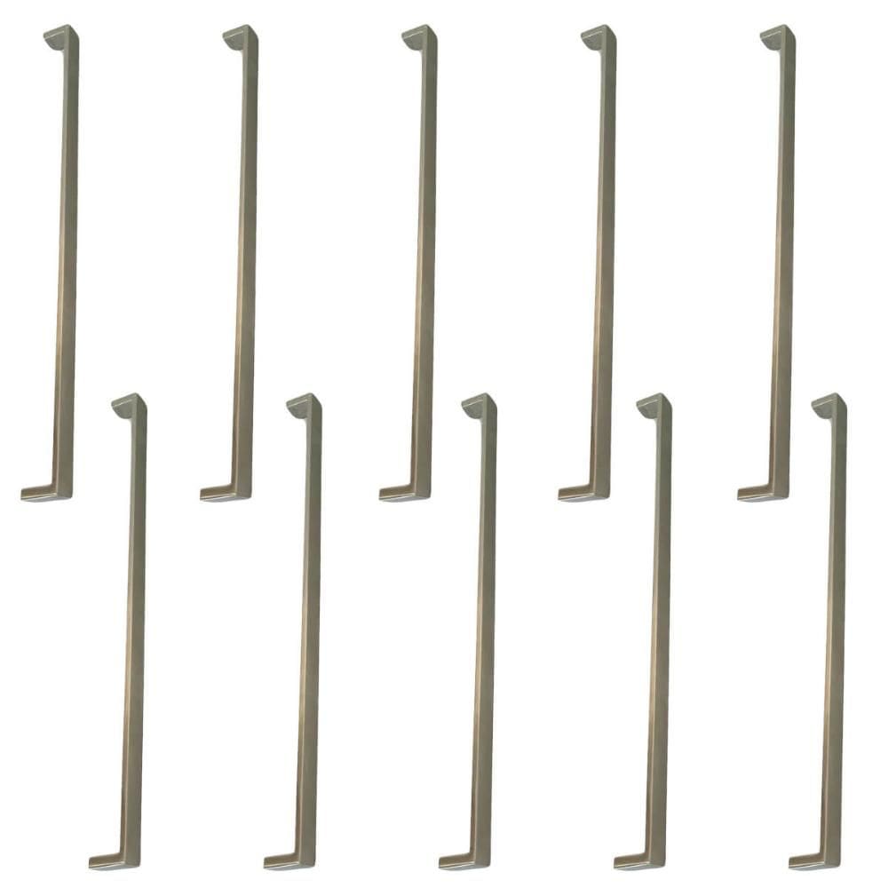 10 Puxadores Alça para Móveis Níquel Escovado 352mm Balcões
