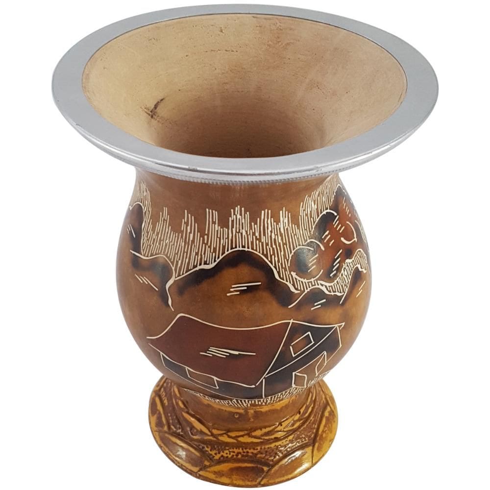 Cuia Porongo Com Pé Para Chimarrão Mate Tererê Tradicional