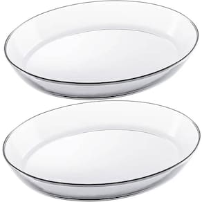 2 Refratários Grandes de Vidro Oval 3,2L Travessa Assadeira