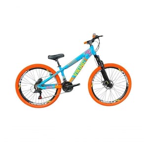 Bicicleta Viking Aro 26 Câmbio Importado 21v Vmaxx Pneu Laranja Azul/laranja