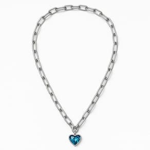 Colar Pingente Coração Azul Feminino Delicado Luxo Presente