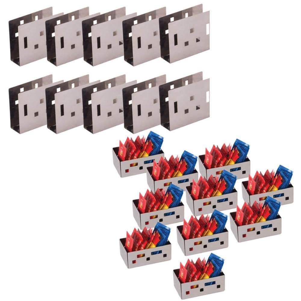 10 Porta Sachês e 10 Porta Guardanapos de Mesa Inox Restaura