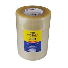 Fita Adesiva Transparente 48mm x 250m c/ 4 Rolos de Alta Aderência Resistente - Gatte