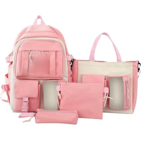 Kit Mochila Escolar Passeio Feminina Com Espaço Notebook