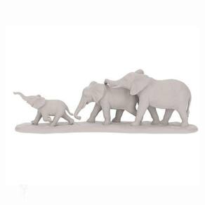 Escultura Família Elefante Poliresina 19406 15X42X12Cm Mart