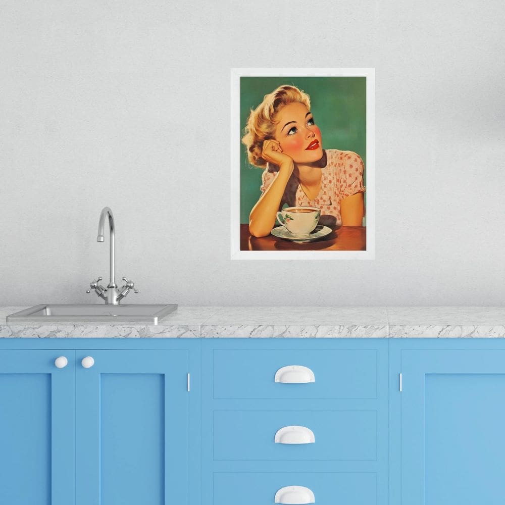 Quadro Decorativo Cozinha Pin Up Café 33X24Cm