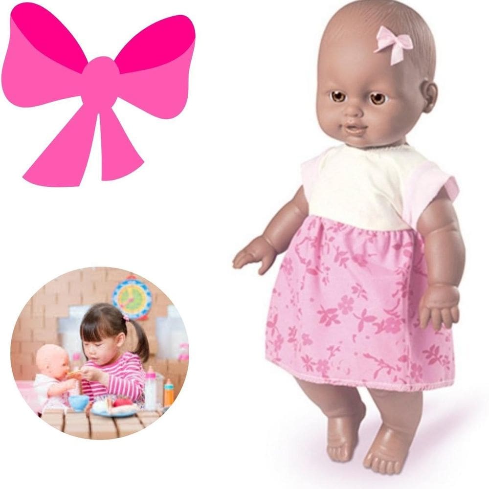 Boneca Afro Lacinho Criança Ideal Presente Dia Das Crianças