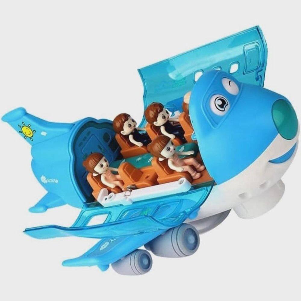 Avião Infantil Azul Brinquedo Educativo Masculino Musical