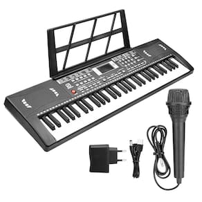 Teclado 61 Teclas Funções Profissionais Display Mic Sonoros