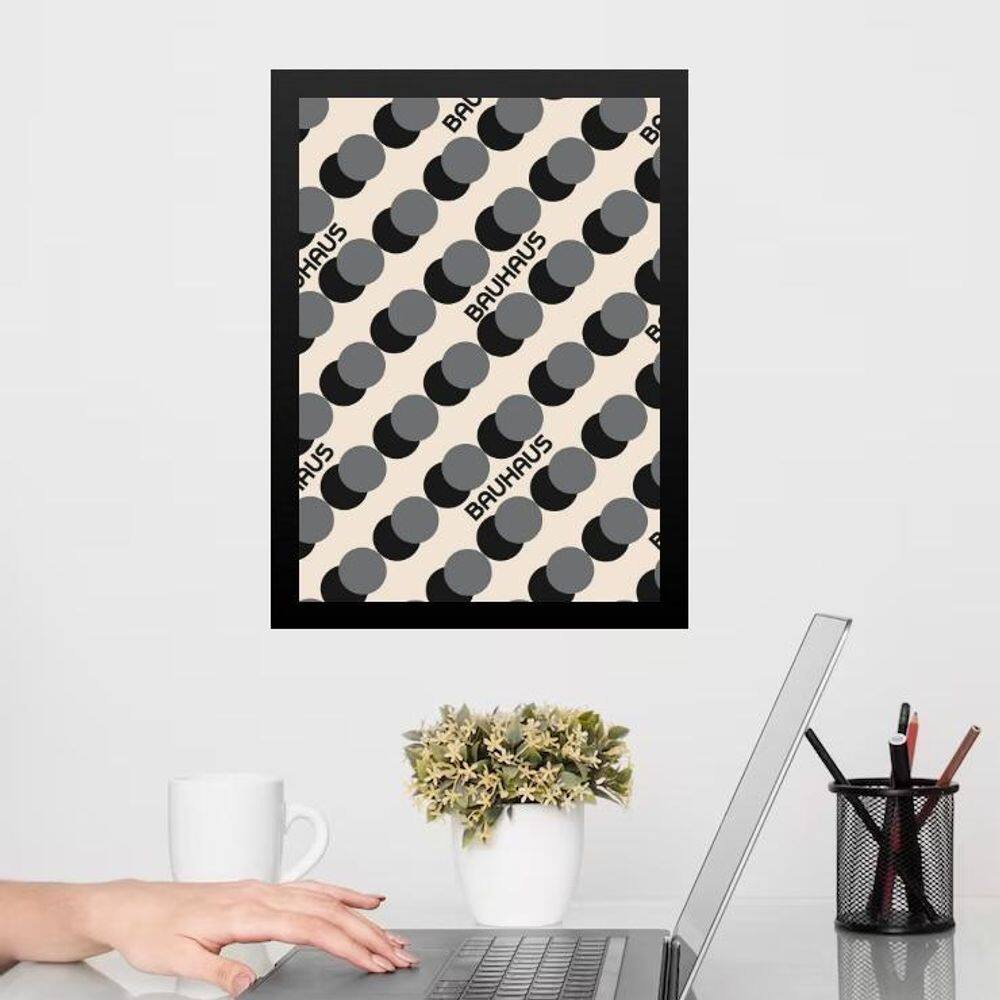 Quadro Grey Bauhaus Vintage Poster - Scrolling Dots 24X18Cm