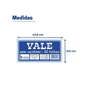 Bloco De Vale Sem Canhoto 50 Folhas Tamoio