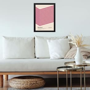 Quadro Bauhaus Pink Poster - Cube Angle 45X34Cm