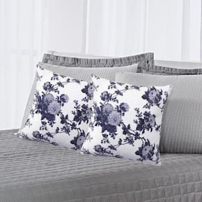 Kit 4 Capa Almofada Decorativa Piquet Floral 45X45 Zíper