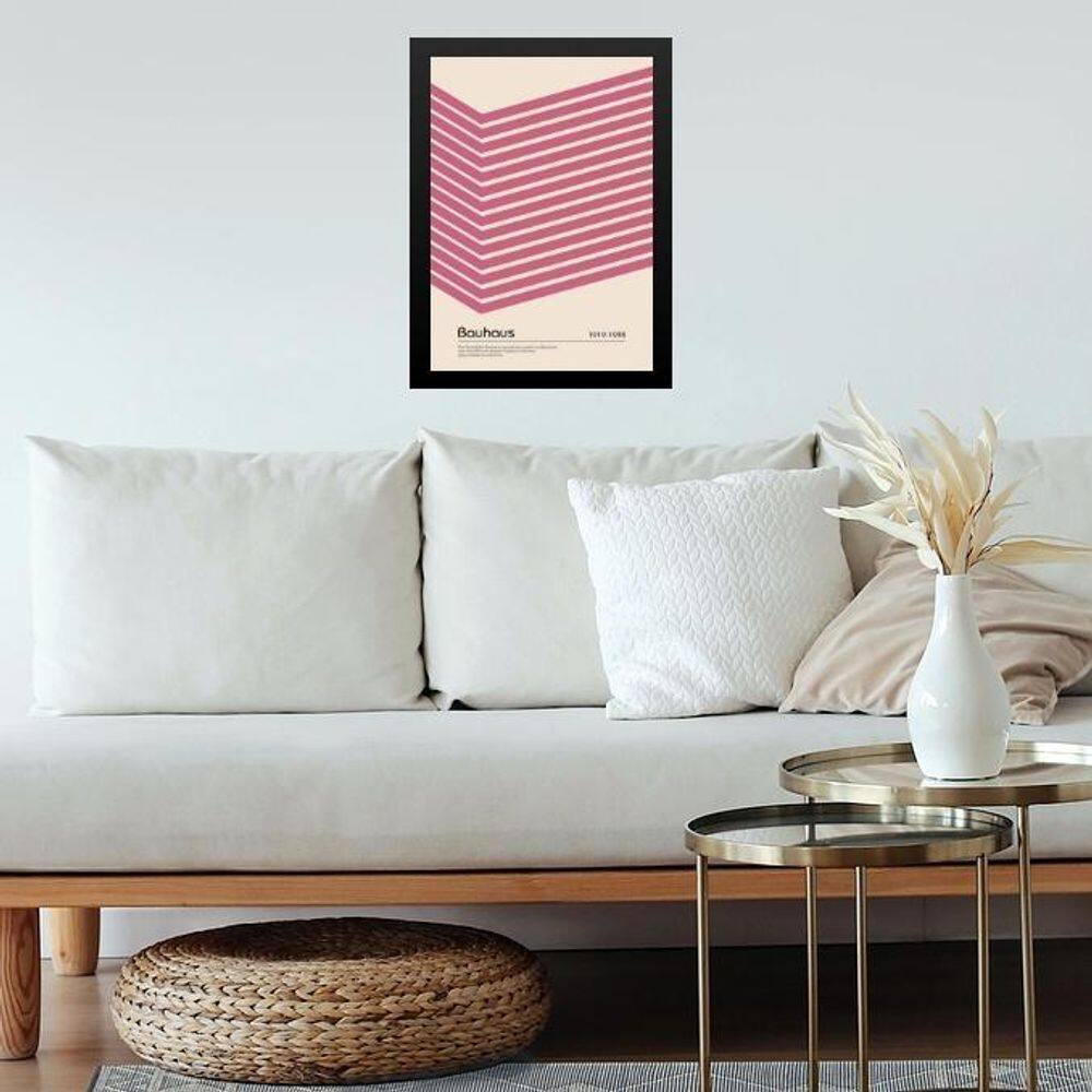 Quadro Bauhaus Pink Poster - Cube Angle 24X18Cm