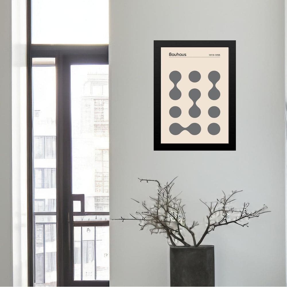 Quadro Bauhaus Grey Minimalist Graphic Poster 24X18Cm