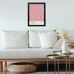 Quadro Bauhaus Pink Poster - Hypnotic Silk 24X18Cm - Vidro