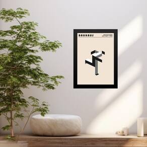 Quadro Bauhaus Grey Poster - Running Man 33X24Cm - Com Vidro