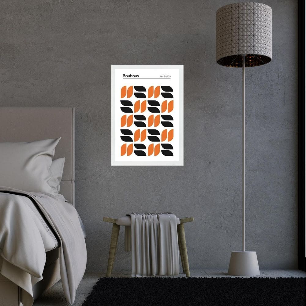 Quadro Bauhaus Laranja - Minimalist Tears 24X18Cm
