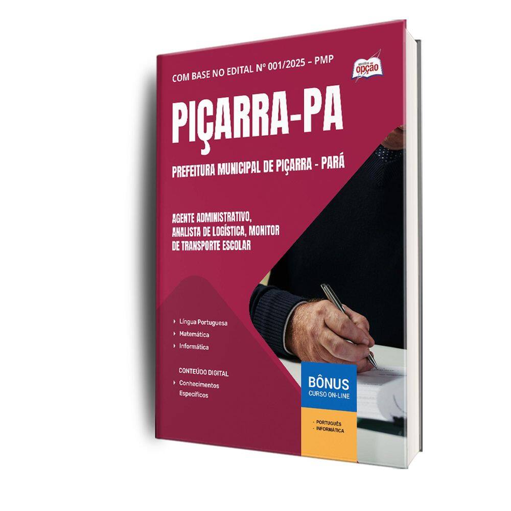 Apostila Prefeitura Piçarra Pa 2025 Agente Administrativo,
