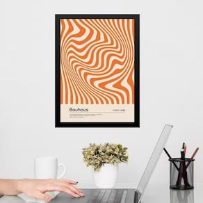 Quadro Bauhaus Laranja Graphic Poster Hypnotic Silk 24X18Cm