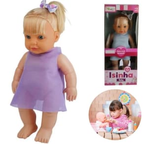 Linda Brinquedo Isinha Baby Loira Pelúcia Presente Dia Das