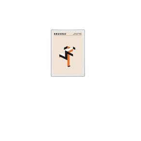 Quadro Laranja Bauhaus - Running Man 24X18Cm