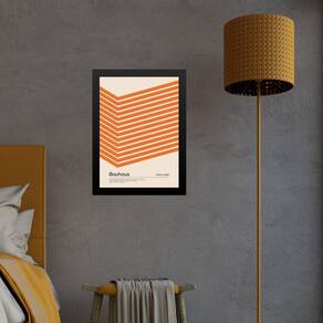 Quadro Laranja Bauhaus - Cube Angle 24X18Cm