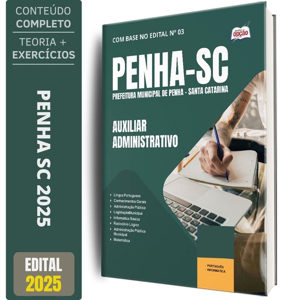 Apostila Prefeitura Penha Sc 2025 Auxiliar Administrativo