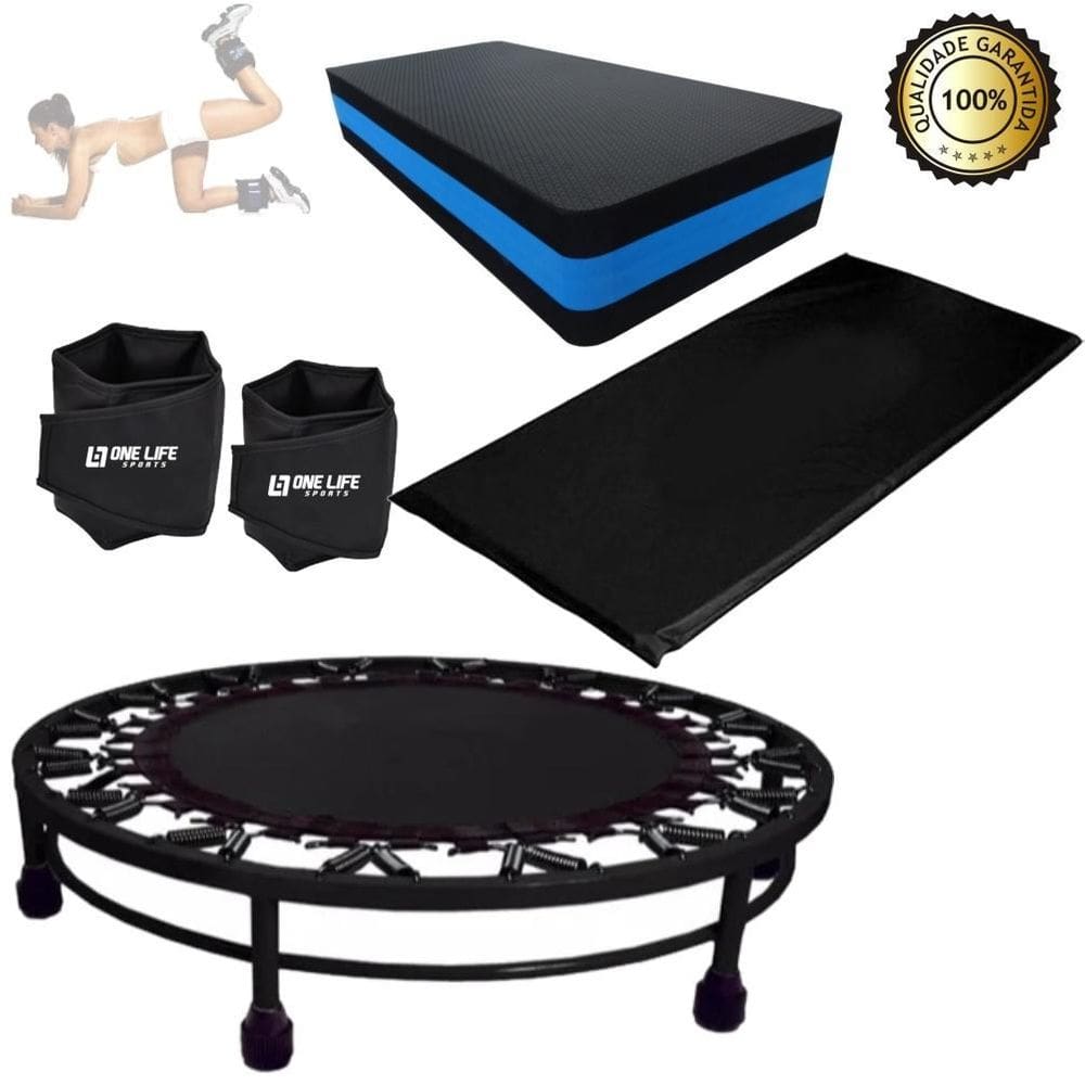 Kit Aeróbico Mini Jump+Colchonete + Caneleira 5 Kg+ Step