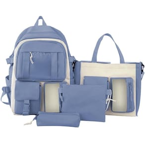 Kit Mochila Escolar Passeio Feminina Com Espaço Notebook